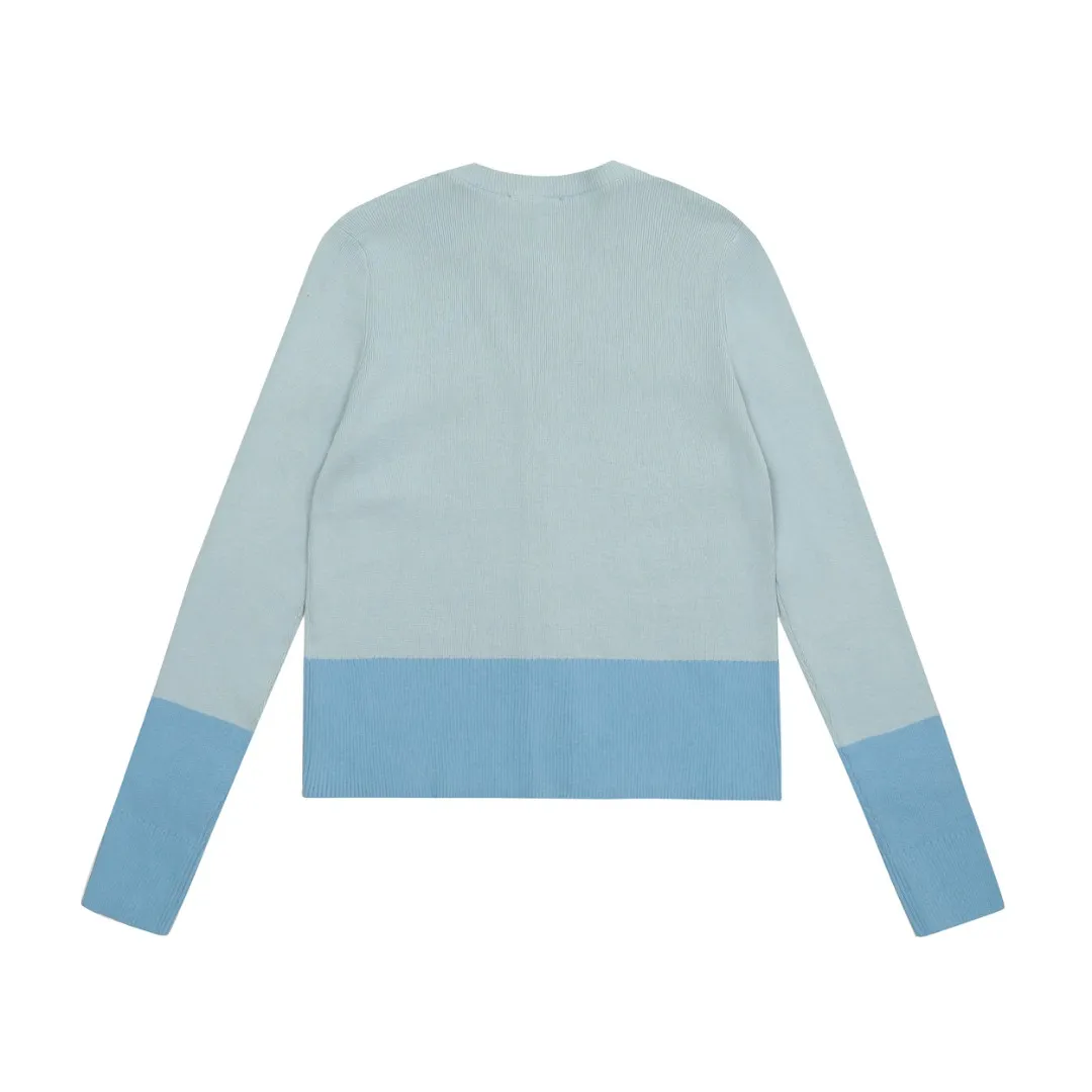 vivienne west wood Vivienne contrasting high-end Korean style cardigan knitted sweater wool 2024 autumn latest 🧩 15% merino cotton wool 85% wool blend 🧩Correct Italian 🇮🇹100% wool washed wheat logo Size: S -M- L Color: blue pink black gray